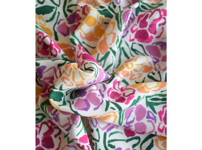 Singulière par Cousette - Tissu Viscose Imprimé "Roseraie Daylight"