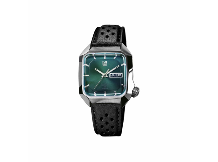 Montre March LA.B AM2 ELECTRIQUE 39 MM - FOREST - Buffle Perforé noir