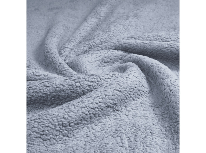 Sélection Coup de coudre - Tissu Sherpa "Peau de Mouton" en Coton Mélangé Uni Gris Foncé