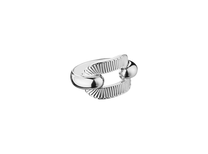 Bague Arthus Bertrand Ruban Symétrique en argent poli T54