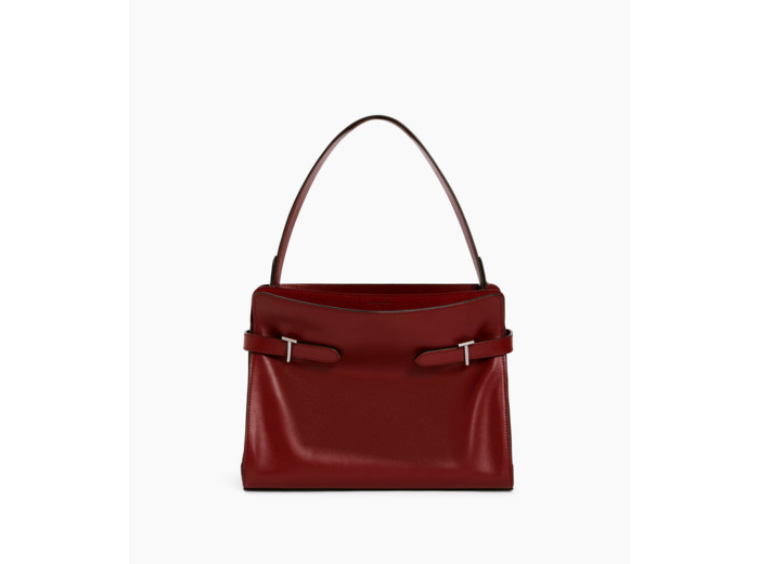 Sac porté épaule grand modèle Emie en cuir lisse et nubuck