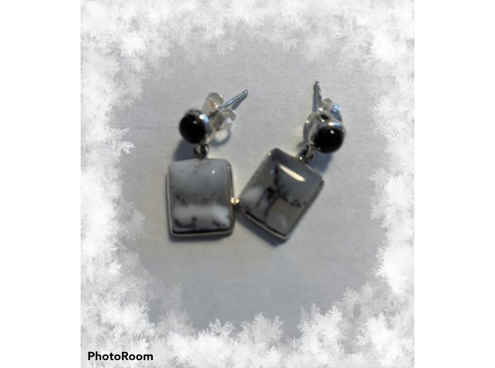 Boucles d'oreilles Agate dentritique