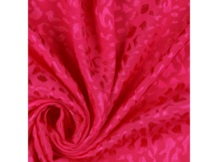Sélection Coup de Coudre - Tissu Jacquard de Viscose Léopard Uni Fuchsia