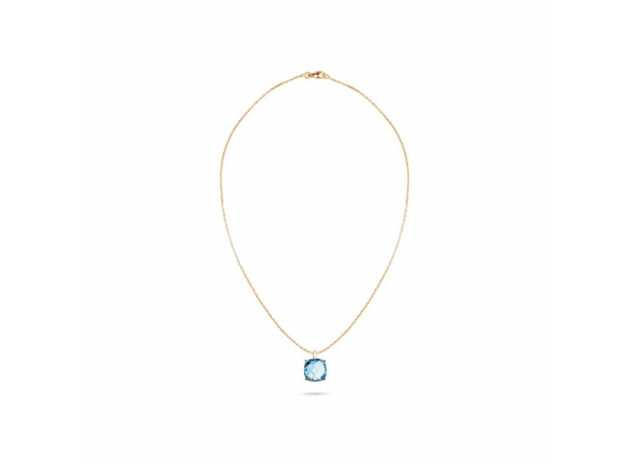 Collier Cesare Pompanon Poppy Blue en or rose et topaze