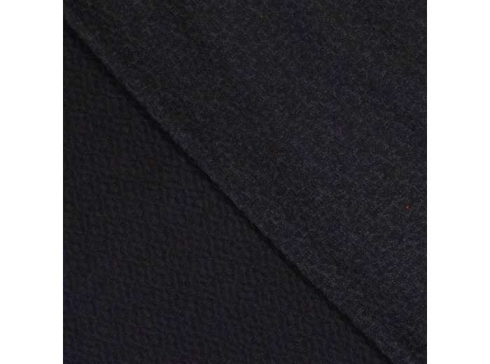 Sélection Coup de Coudre - Tissu Maille Jacquard en Coton Texturé Uni Couleur Noir