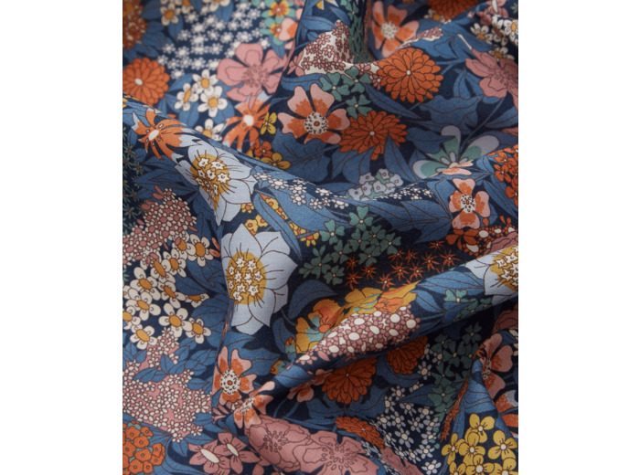 Liberty Of London - Tissu Ciara Bleu Denim et Rouille