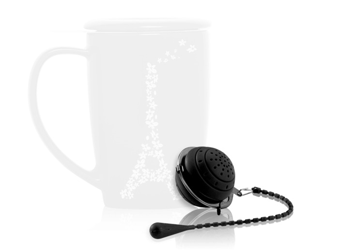Autour du thé Infuseur boule 4,5cm 1 tasse noir en silicone