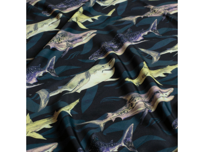 Sélection Coup de Coudre - Tissu Maille Maillot de Bain Imprimé Requins