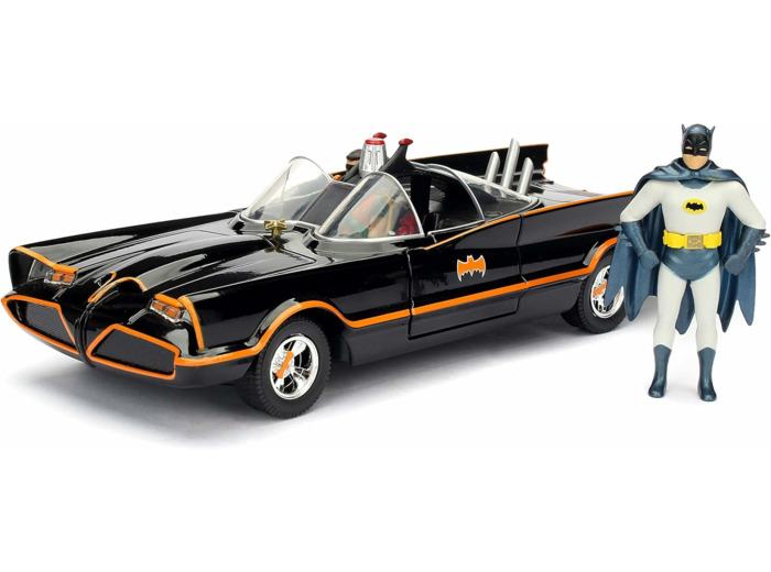 Batmobile 1966 Version - Avec Figurines - Echelle 1/24 - Noir/Rouge