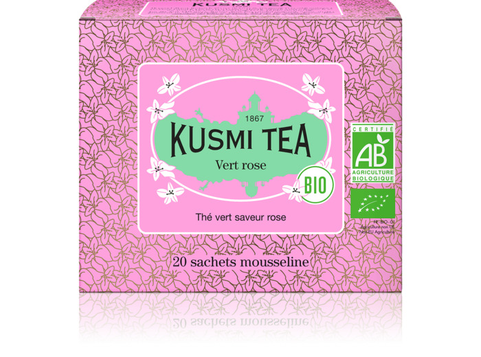 Thés Aromatisés Verts Vert rose Bio - Etui 20 sachets mousseline - 40gr