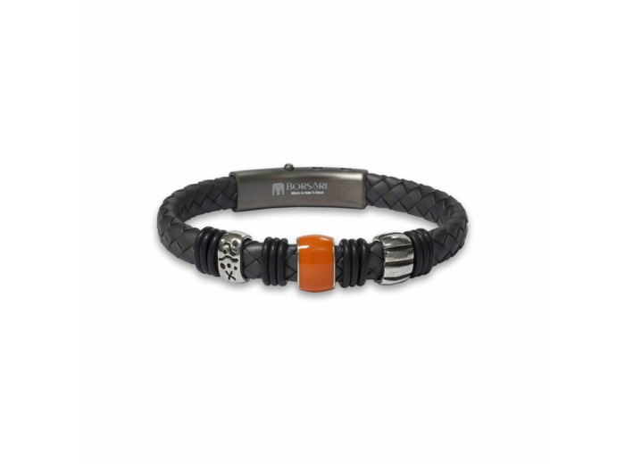 Bracelet Borsari Gioielli en acier, argent et caoutchouc