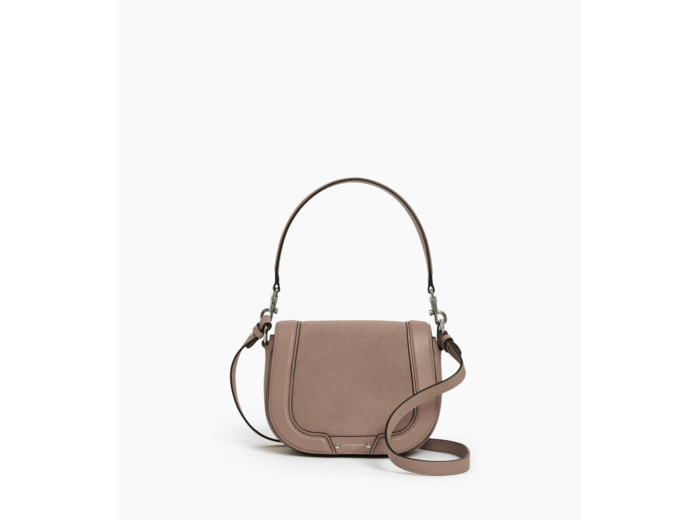 Sac bandoulière moyen modèle Ella en cuir grainé et nubuck