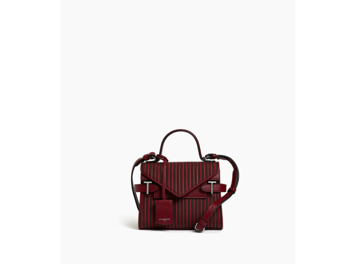 Petit sac à main double rabat Emilie en cuir tressé