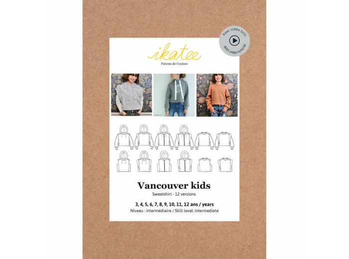 Ikatee – Patron Enfant Sweat "Vancouver" de 3 ans à 12 ans