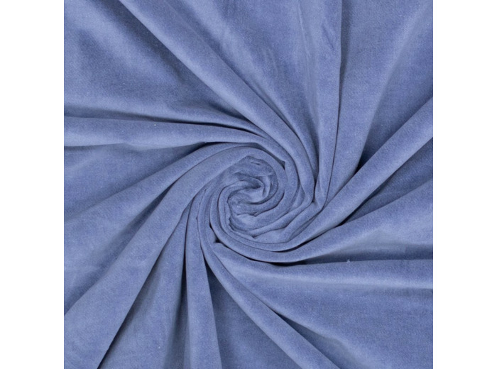 Sélection Coup de coudre - Tissu Coton Velours Lisse en Coton Uni Bleu Indigo