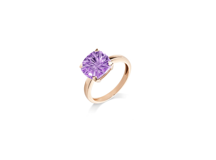 Bague Cesare Pompanon Poppy Blue en or rose et améthyste