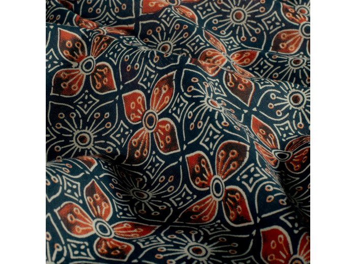 Sélection Coup de coudre - Tissu Batik de Coton "Fleur de Minuit"