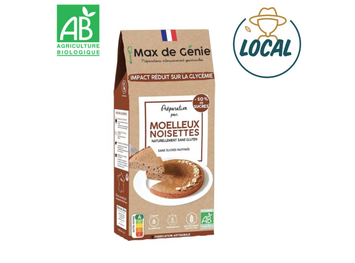 Préparation pour moelleux aux noisettes sans gluten