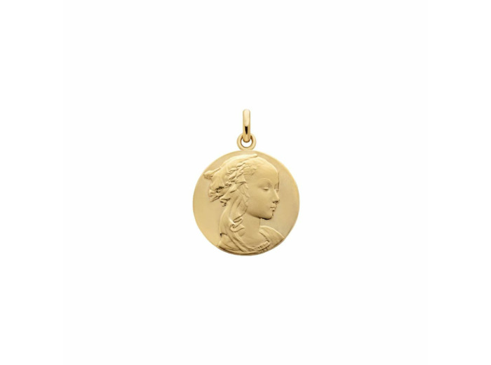 Médaille Arthus Bertrand Vierge Adorazione F. mince 18 mm or jaune poli-sablé