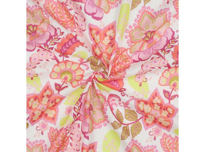 Nerida Hansen - Tissu Voile de Coton "Stella" Corail