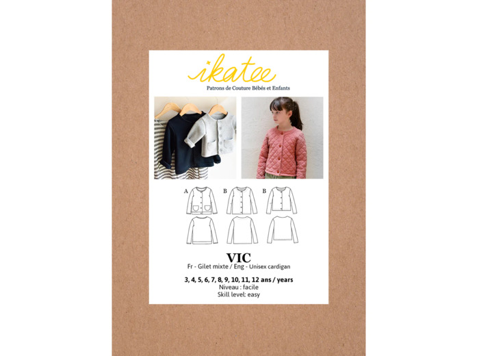 Ikatee – Patron Enfant Gilet "Vic" de 3 à 12 ans