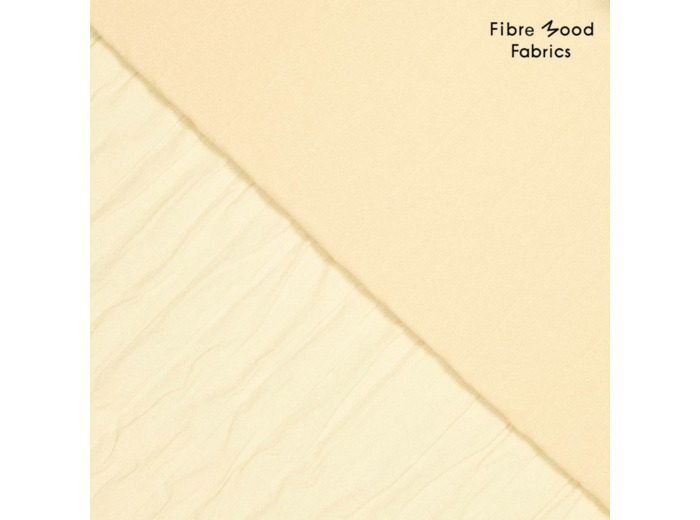Fibre Mood – Tissu en Coton Mélangé Effet Plissé 3D "Anica" Couleur Crème