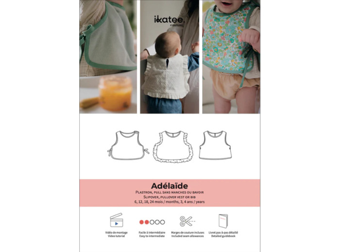 Ikatee – Patron Bébé Pull sans manche "Adélaïde" de 6 mois à 4 ans