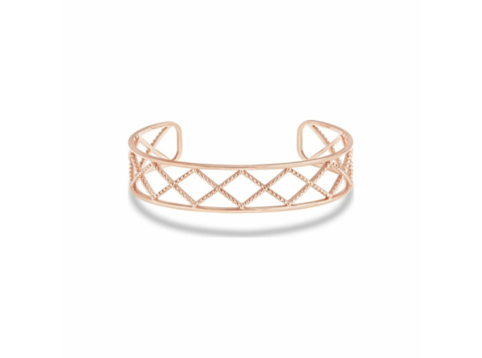 Bracelet manchette Sarlane Palline Croisillon en or rose