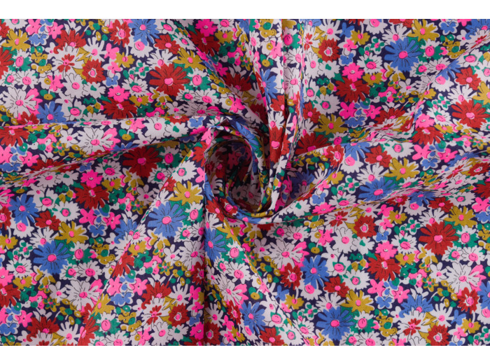 Liberty Of London - Tissu batiste de coton "Libby" Rose Fluo
