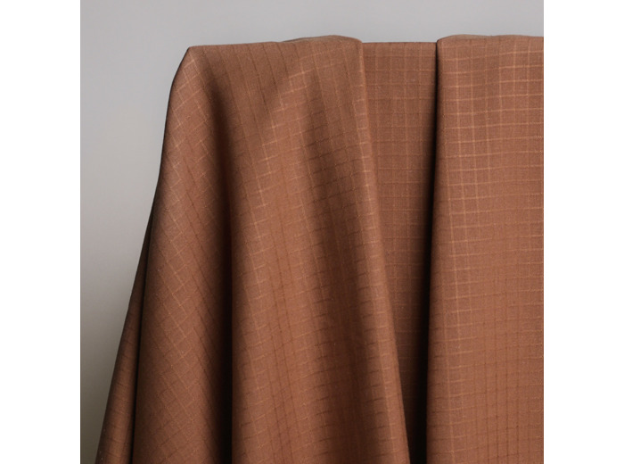 Atelier Brunette - Tissu lin viscose  "LITTLE TILE" Couleur Pecan Pie