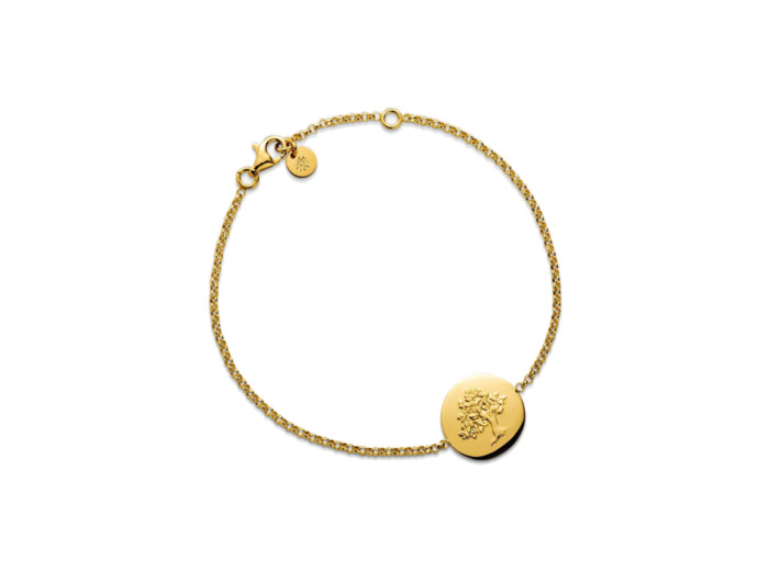 Gourmette Arthus Bertrand Arbre de Vie F. mince 14mm chaîne jaseron 14 cm or jaune