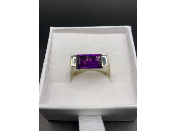 Bague argent et améthyste