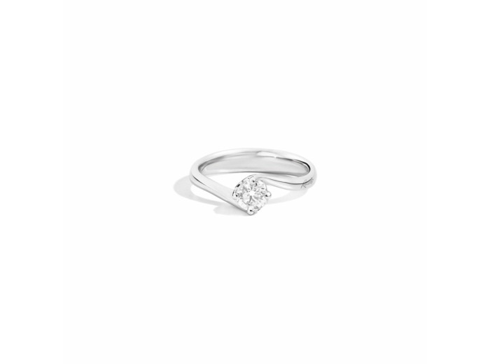 Solitaire Recarlo Anniversary en or blanc et diamant, taille 53