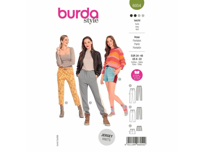 Burda Style – Patron Femme Pantalons ou Short n°6054 du 34 au 48