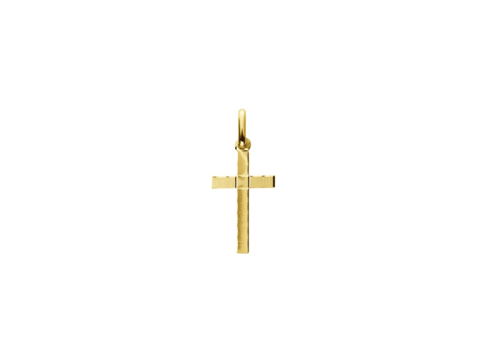 Médaille Augis Croix facetée en or jaune, 16x11mm