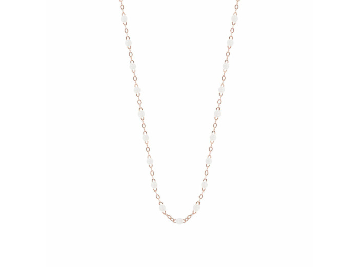 Collier Gigi Clozeau Classique en or rose et résine blanche, 42cm
