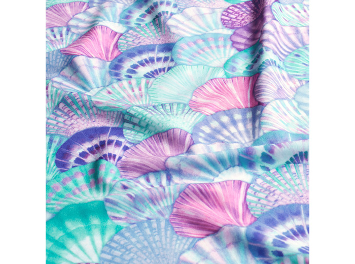 Sélection Coup de Coudre - Tissu Maille Maillot de Bain Imprimé Coquillages