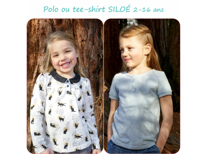 Petits D'om – Patron Siloé – Polo ou Tee-shirt Fille – Tailles 2 à 16 ans