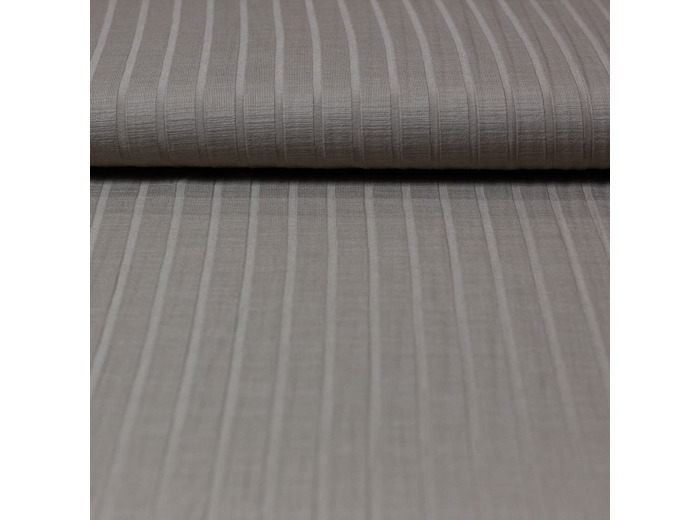 Sélection Coup de coudre - Tissu Jersey de Viscose aux Rayures en Relief Uni Couleur Beige
