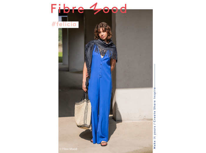 Fibre Mood - Tissu Satin de Viscose "Felicia" Couleur Bleu Profond