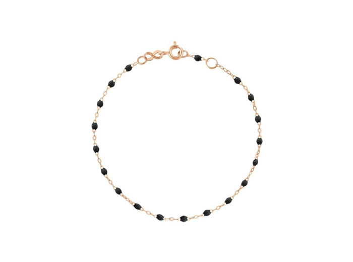 Bracelet Gigi Clozeau Classique en or rose et résine noire, 19cm