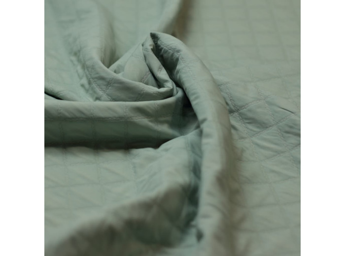 Sélection Coup de Coudre – Tissu Matelassé Leger à Motif Losange Uni Vert d'Eau