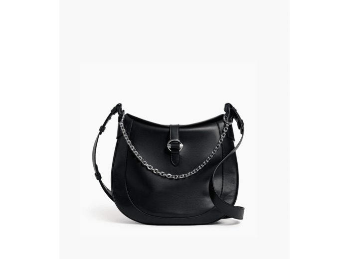 Grand sac bandoulière Pia en cuir lisse