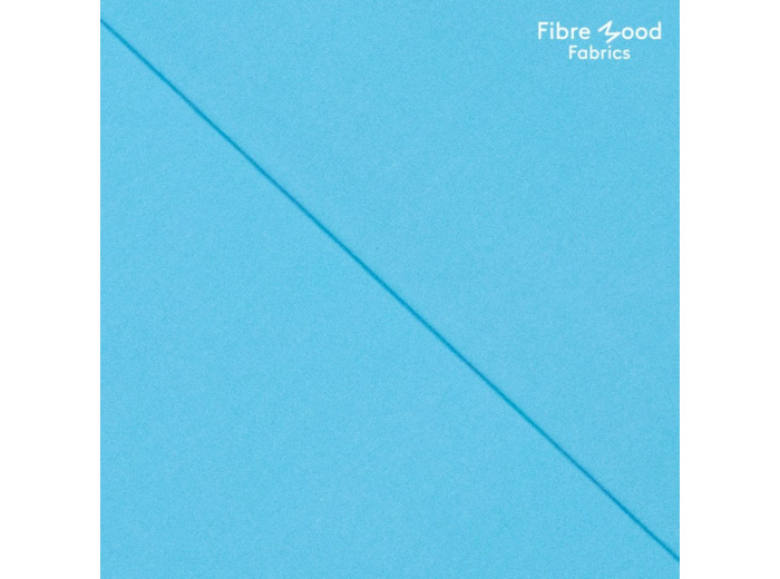 Fibre Mood - Tissu Popeline de Coton Lavé "Phyllis" Uni Bleu Turquoise - coupon 1,5 m