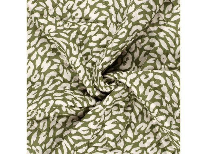 Sélection Coup de coudre - Tissu Voile de Coton Matelassé "Panthère" Kaki