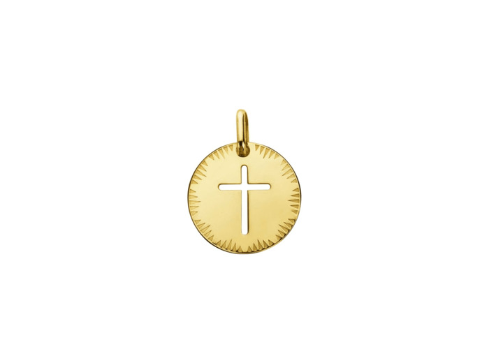 Médaille Augis Croix ajourée en or jaune, 16mm