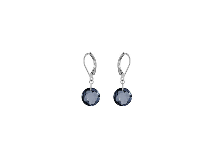 Boucles d'oreilles Dormeuse en or blanc et topaze Blue London