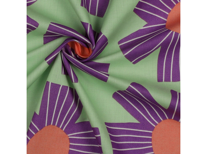 Nerida Hansen - Tissu Voile de Coton "Sunny Days" Vert Doux