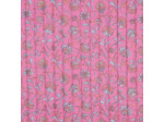 Poppy - Tissu Double Gaze Matelassé Réversible Imprimée - Motif Floral Sur Fond Rose