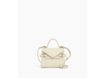 Petit sac à main double rabat Emilie en cuir grainé